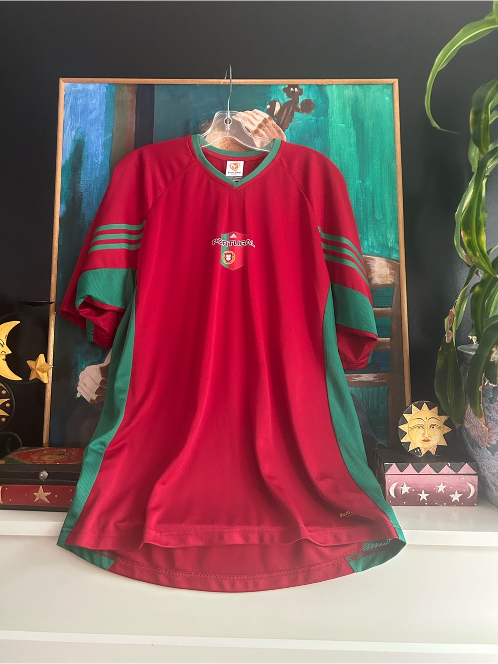 Vintage Adidas Portugal UEFA Euro 2004 Soccer Football Jersey Men’s Large